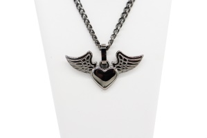 Heart with wings necklace for man